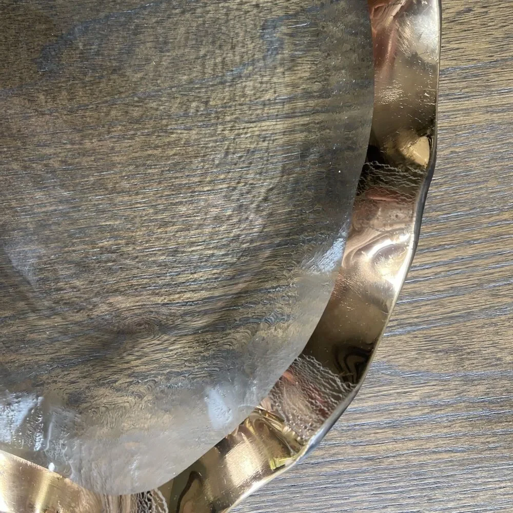 Annieglass Gold Ruffle Oval Platter - Signed & Numbered 2306, G181